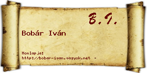 Bobár Iván névjegykártya